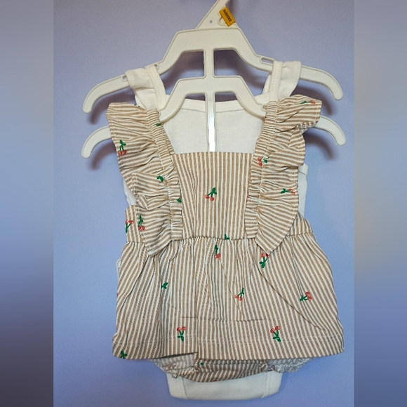 Carter's Striped Tan and White Kids Matching Set - Picture 4 of 4